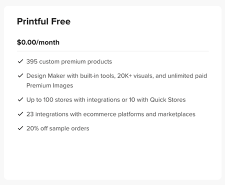Printful free features