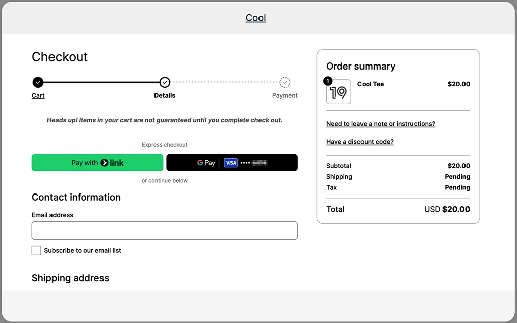 Using the Stripe payment gateway on a Big Cartel store