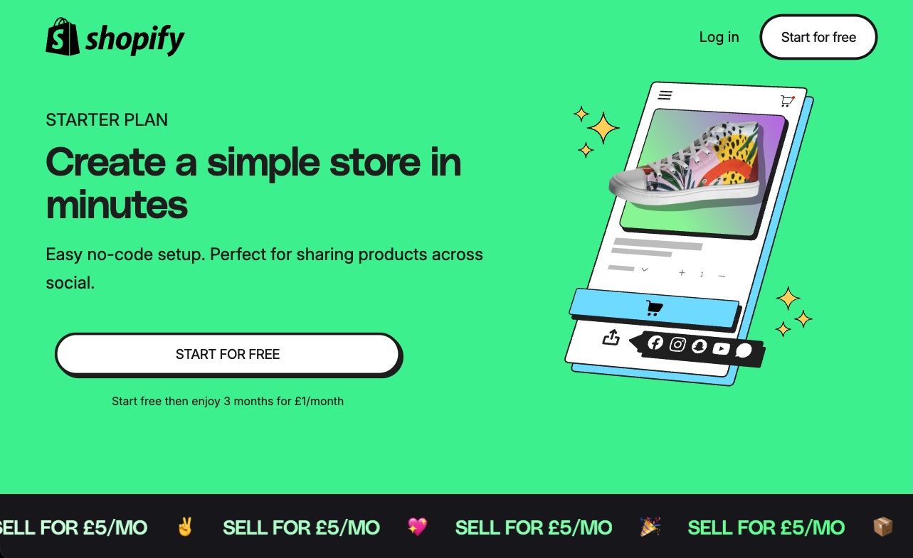 The Shopify Starter plan