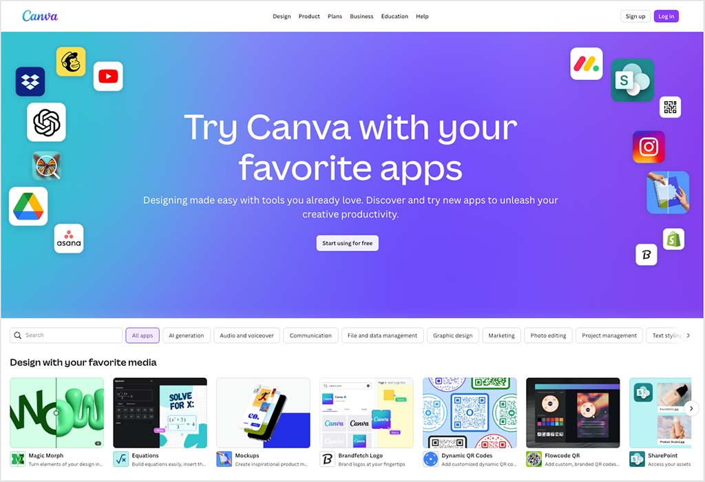 The Canva app directory