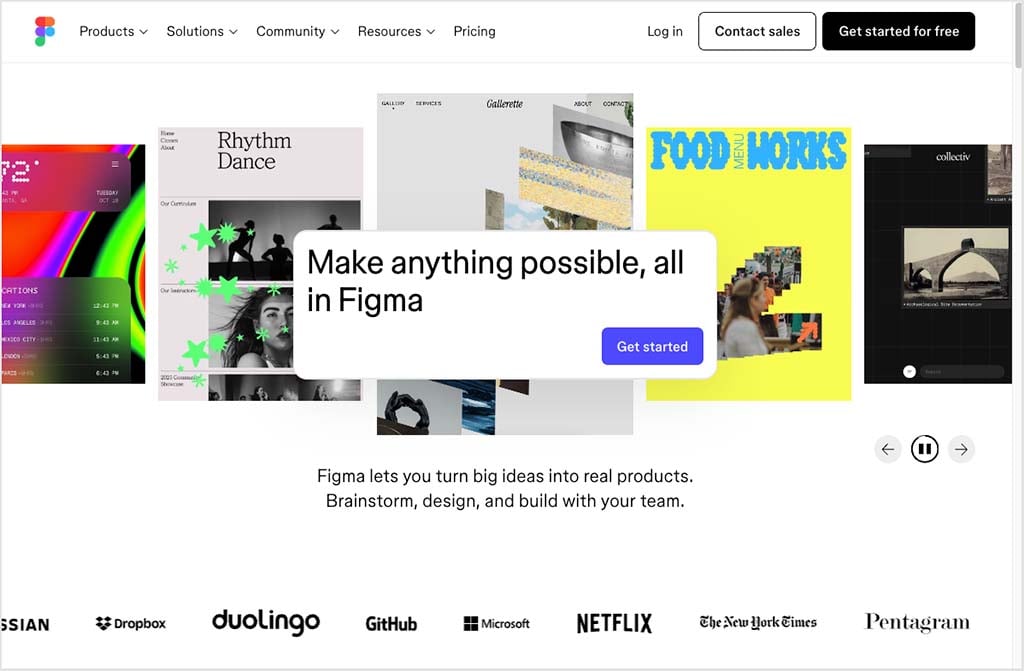 Figma home page