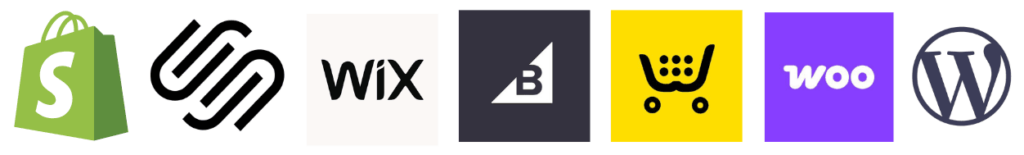 Logos of popular online store builders