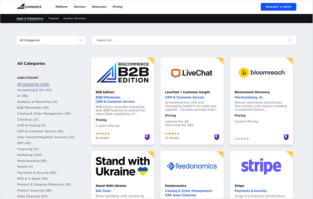 The BigCommerce app marketplace