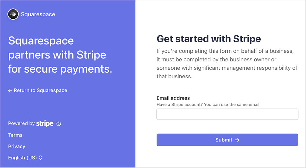 Connecting Squarespace to Stripe