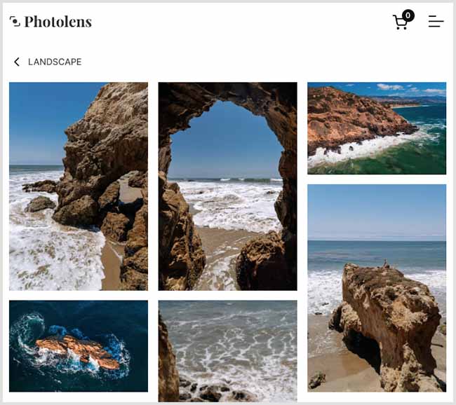 An image gallery built using Webflow's CSS grid feature