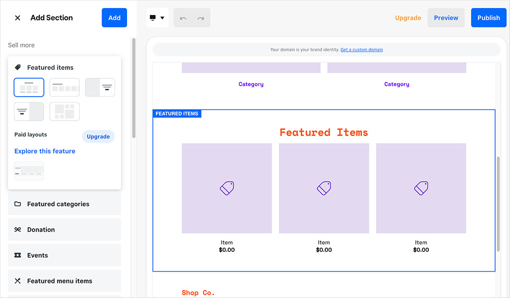 Editing a Square website