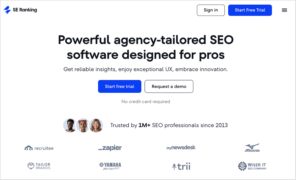 SE Ranking home page
