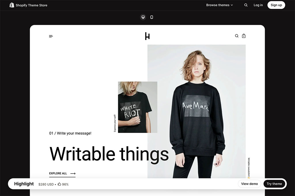 The premium 'Craft' theme from Shopify
