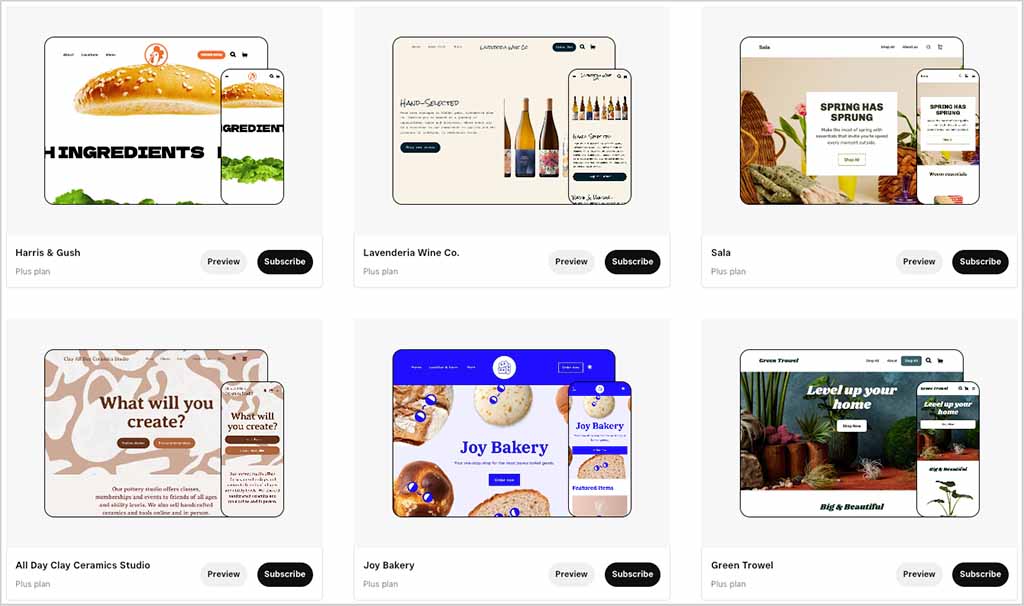 Square website templates
