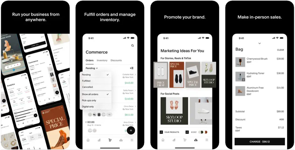 The Squarespace mobile app (iOS version, 2024)