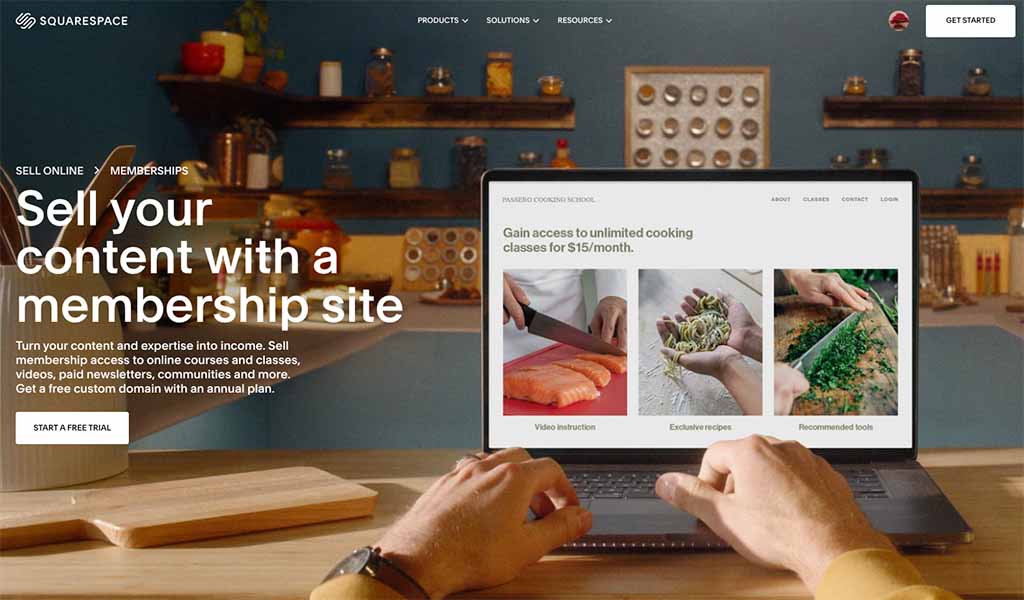 Squarespace's membership site feature