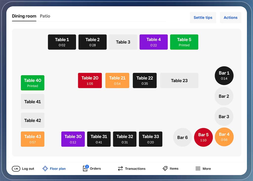 Managing restaurant tables with 'Square for Restaurants'