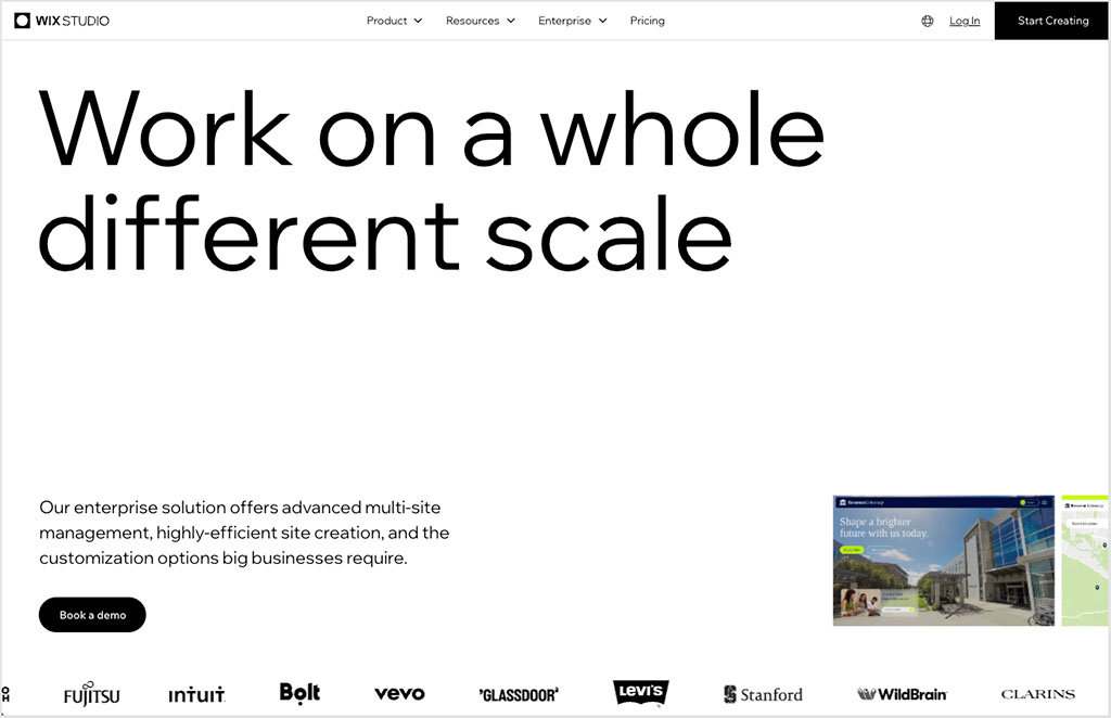 The 'Wix Enterprise' version of the platform