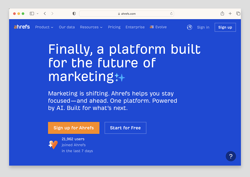 The Ahrefs platform