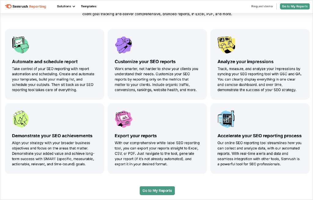 Semrush reporting features
