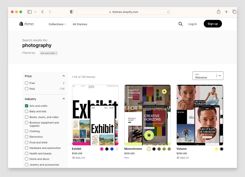 Shopify theme store