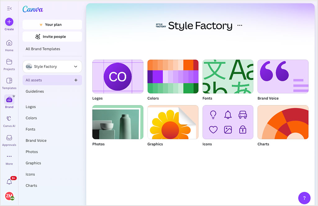 Canva's brand kit feature