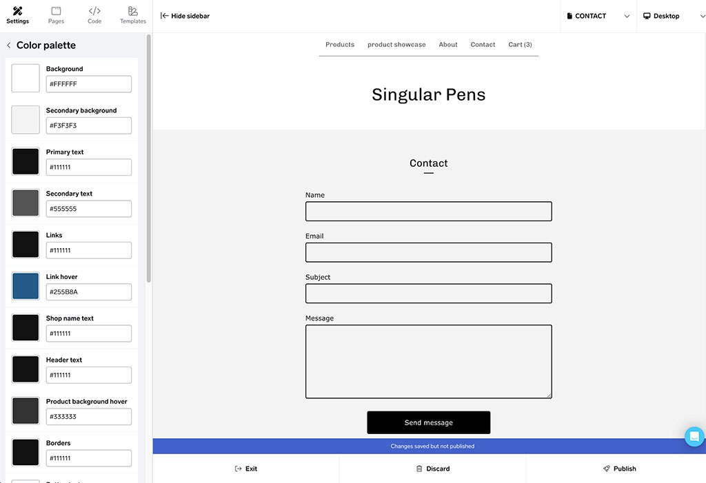 Big Cartel's template editor