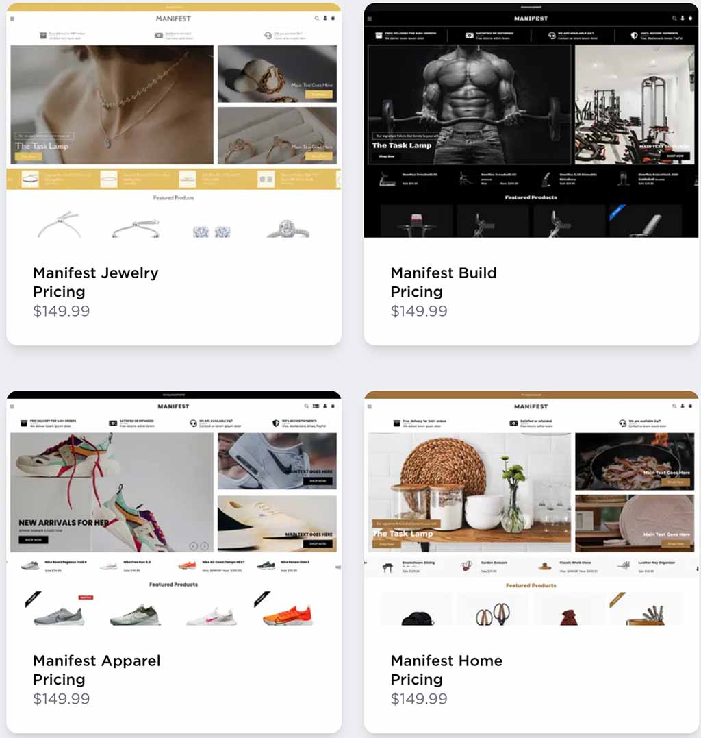 The 'Manifest' range of templates for BigCommerce
