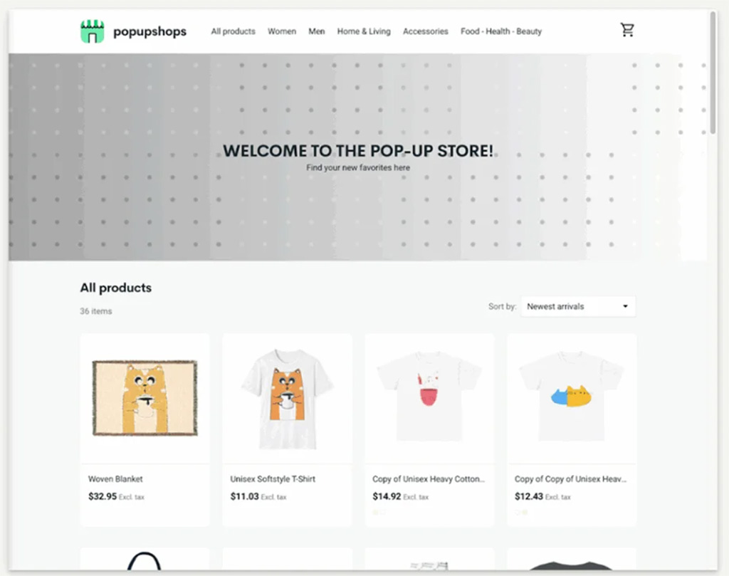 A Printify pop-up store