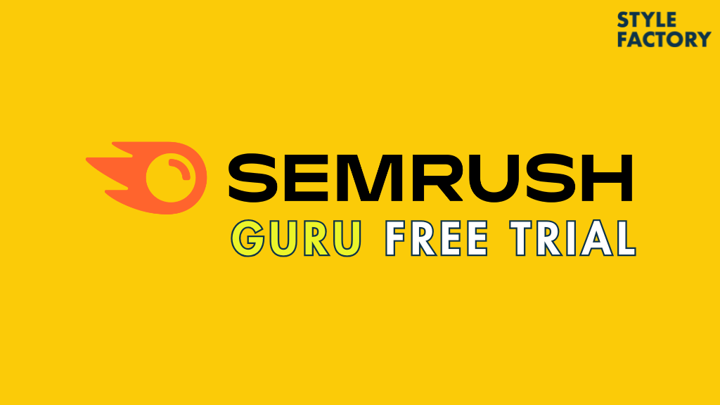 Semrush Guru trial — image of the Semrush logo and a 'Guru free trial' label.