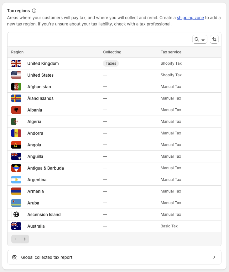 Setting up taxes in Shopify