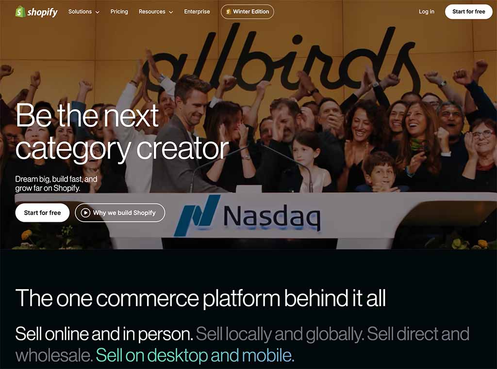 The Shopify platform