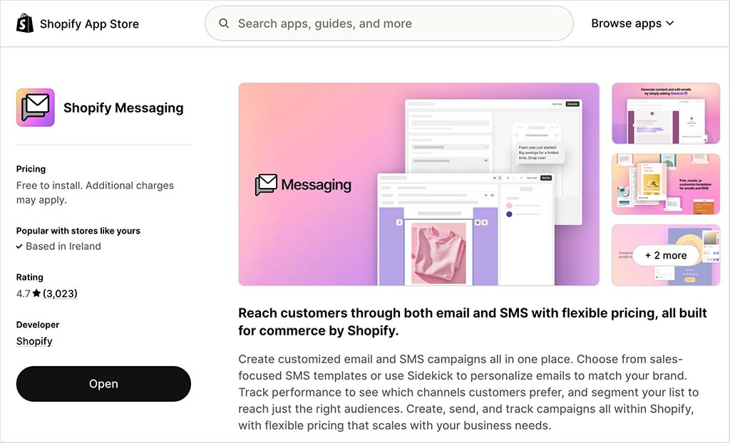 The Shopify Messaging app