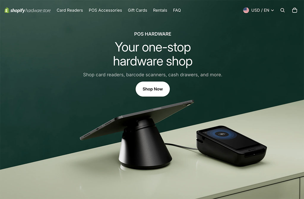Shopify's online hardware store for POS technology