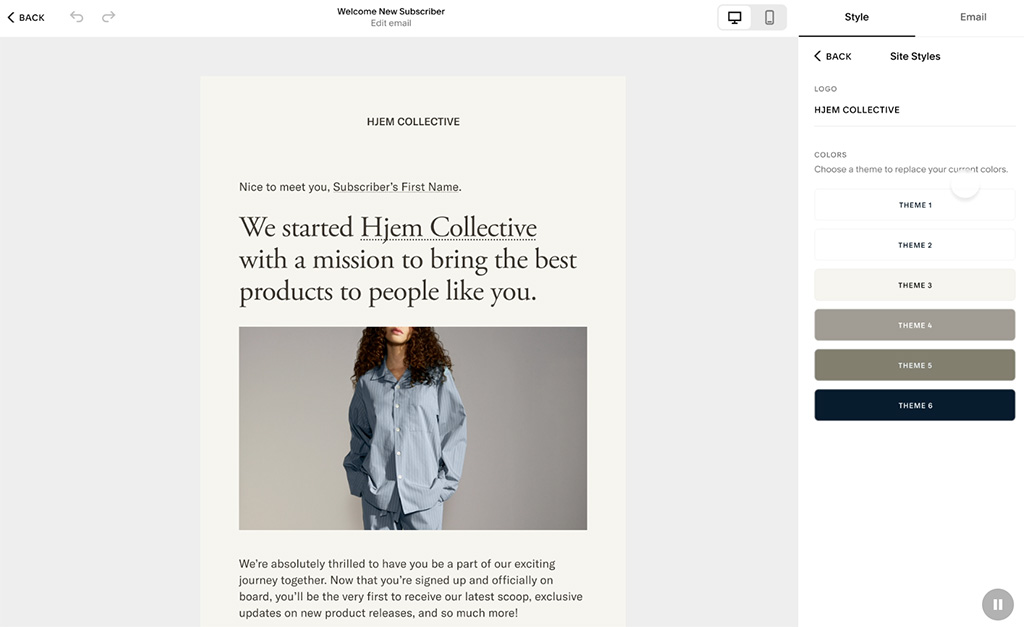 Squarespace Email Campaigns in use
