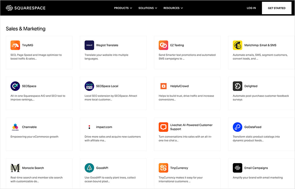 Squarespace extensions library