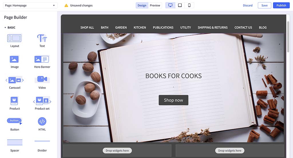 The BigCommerce interface