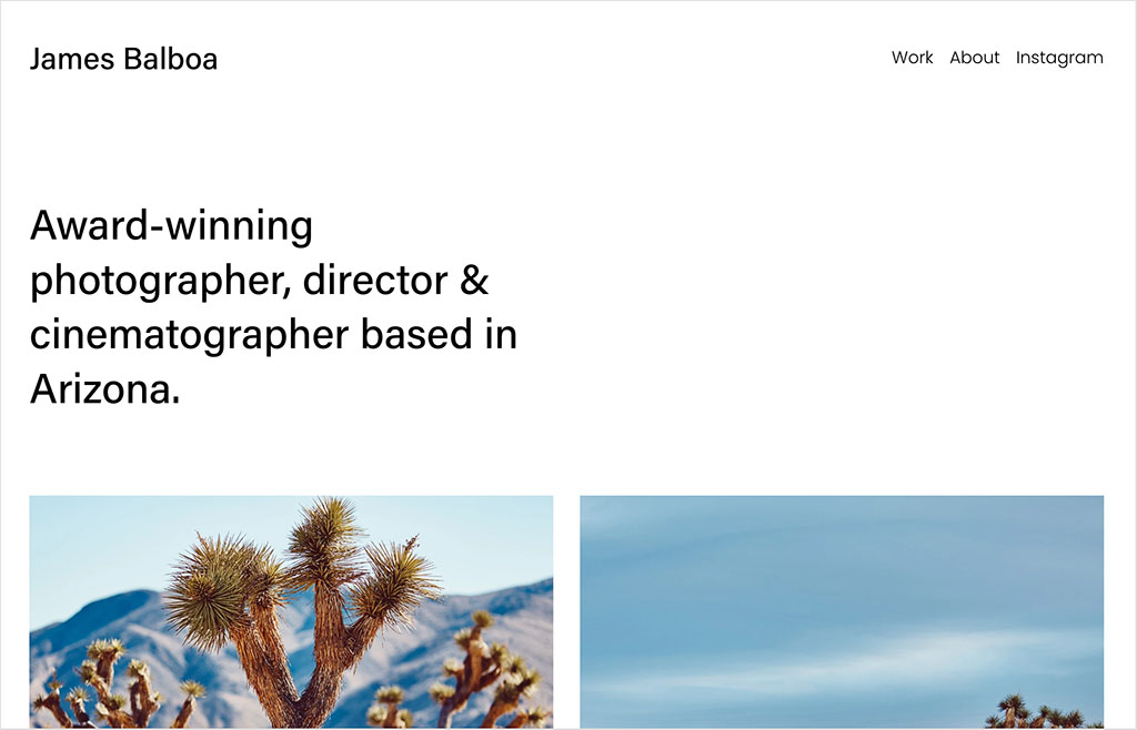 Squarespace's 'Balboa' template