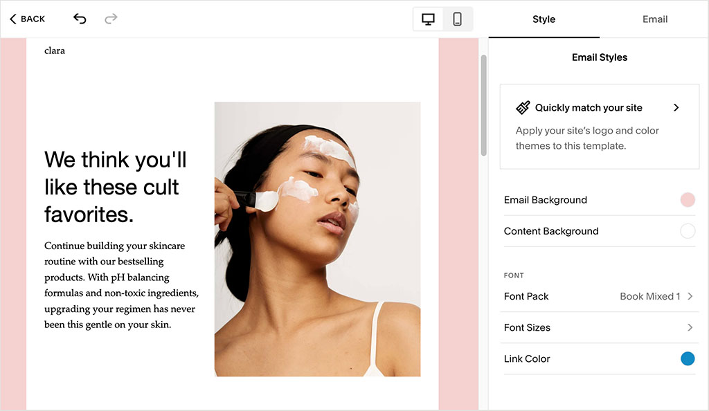 Designing e-newsletters in Squarespace