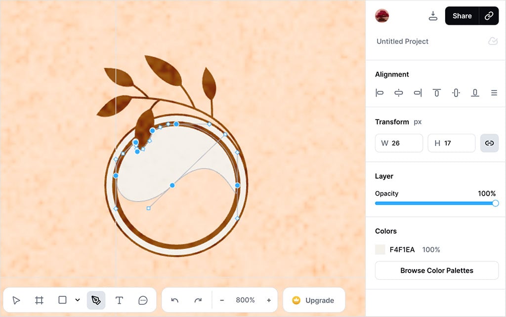 Editing vector shapes in Kittl