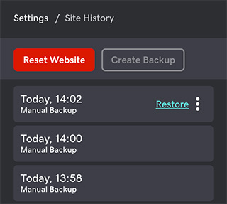 Site backups in GoDaddy