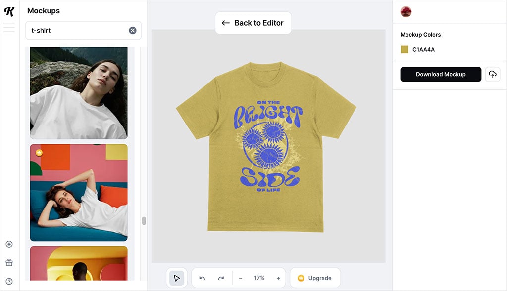 Creating a mockup for a POD product in Kittl