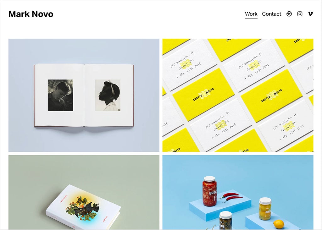 Squarespace's 'Novo' template