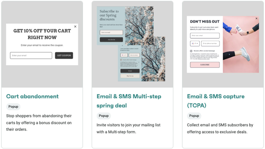 Omnisend form templates
