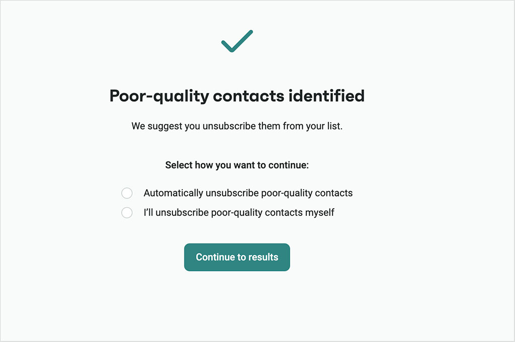 Using Omnisend's built-in list cleaning tool