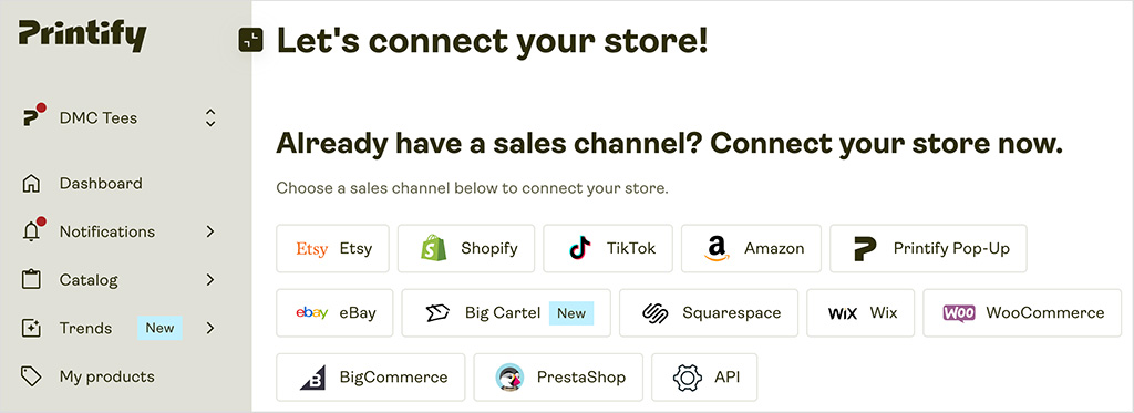 Printify integrations.