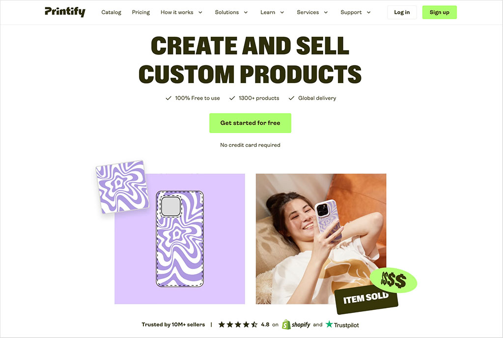 Printify home page