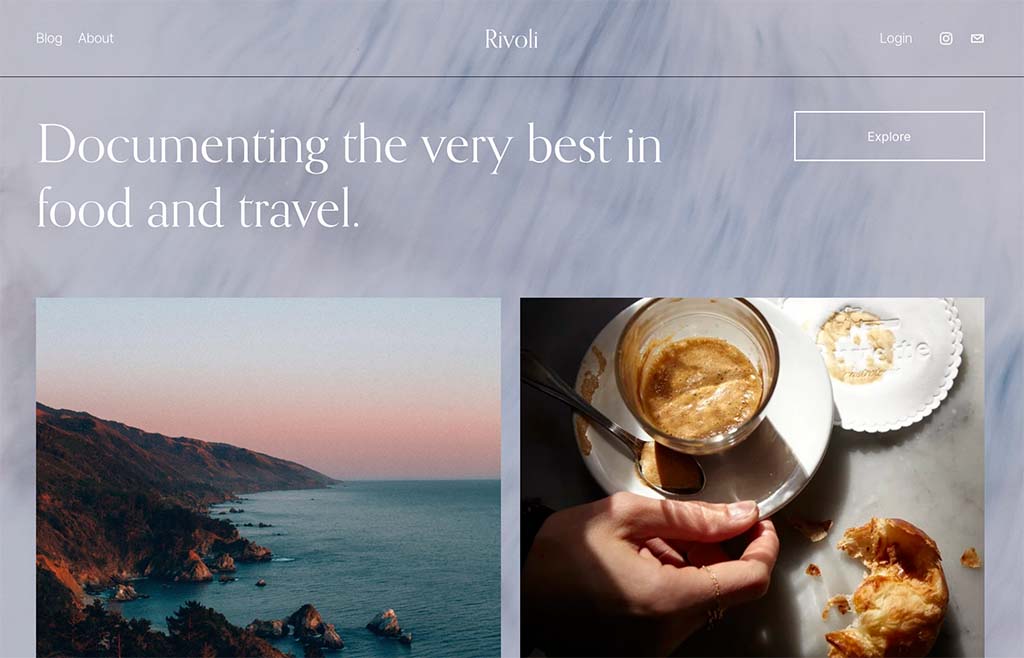 Squarespace's 'Rivoli' template