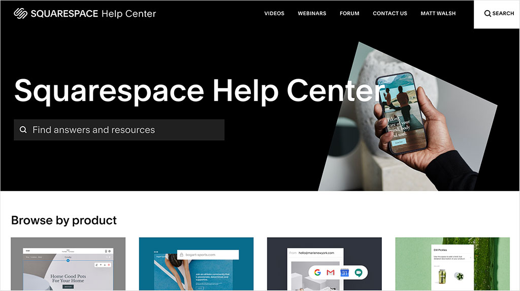 The Squarespace help portal