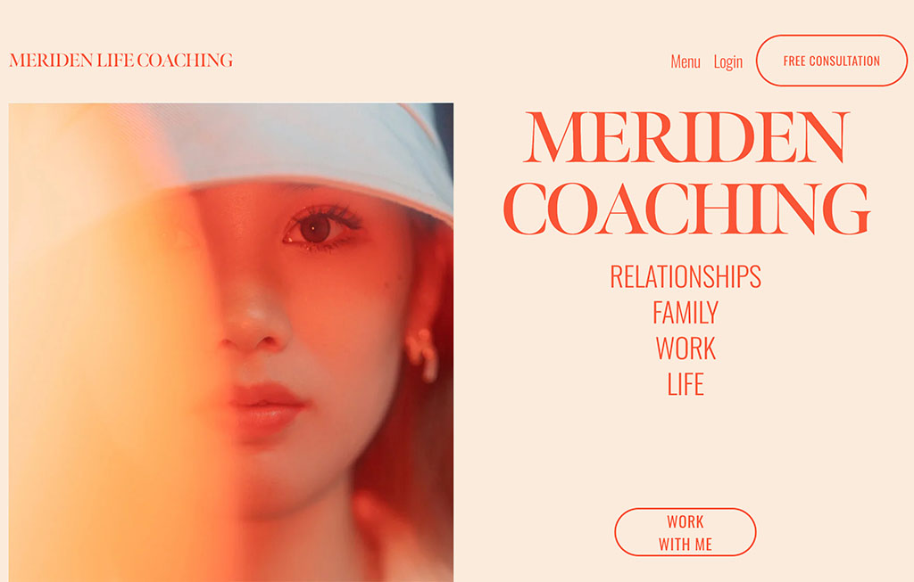 Squarespace's 'Meriden' template