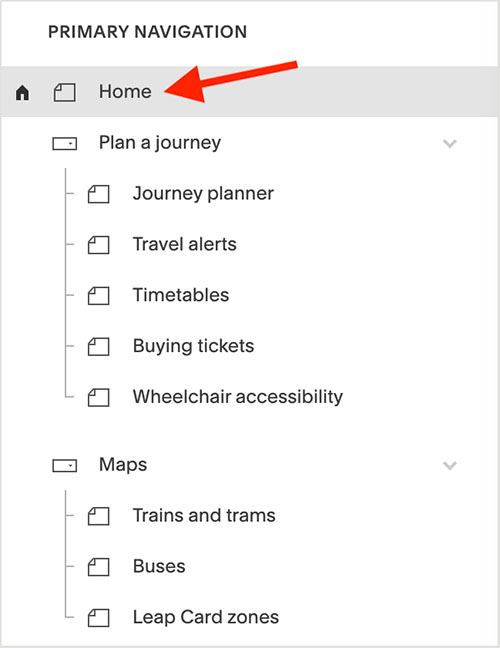 Creating a site navigation in Squarespace