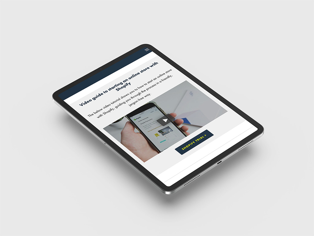 Shopify Startup Kit video content
