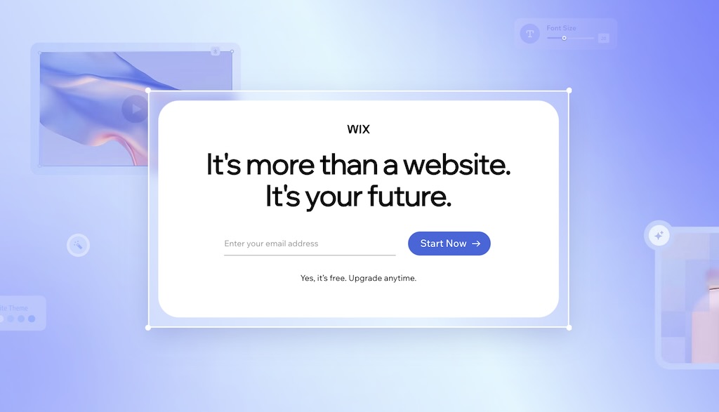 The Wix free trial sign-up page