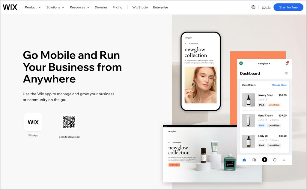 Wix mobile app