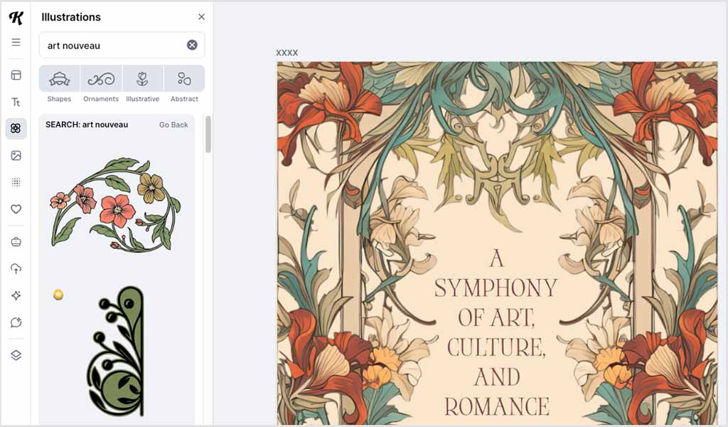 Working with stock illustrations in Kittl